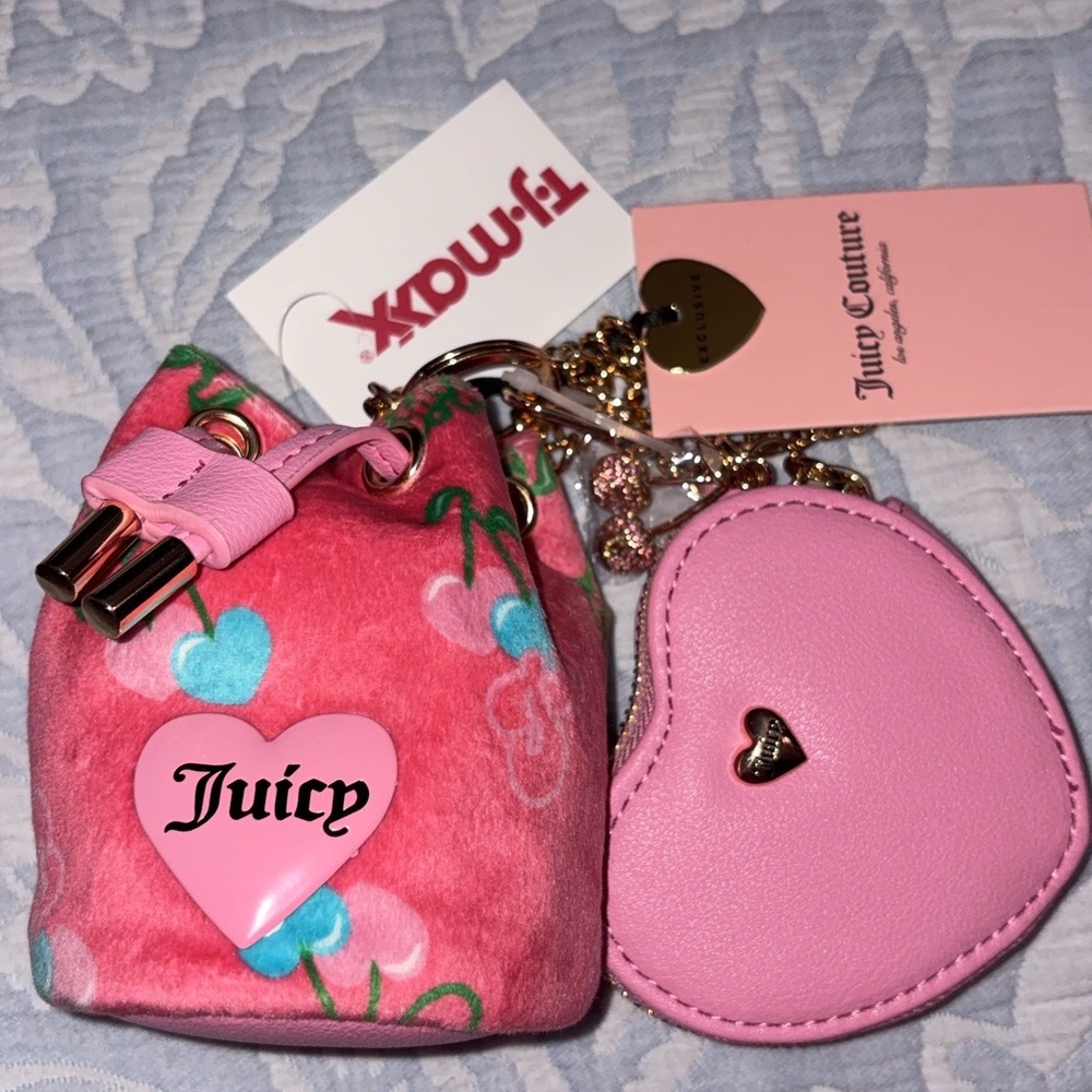 Juicy Couture Pink Floral Bag with Heart Coin Purse